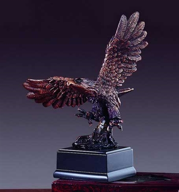 7" Bronze Finished Preying Eagle Statue - Figurine