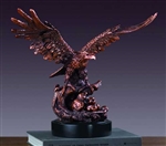 14" Bronze Finish American Eagle With Babies Statue - Sculpture