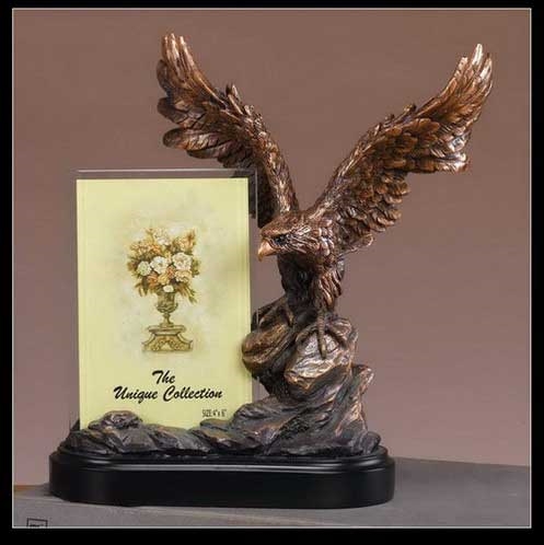 10" Bronze Finished Eagle Statue Picture Frame - Figurine