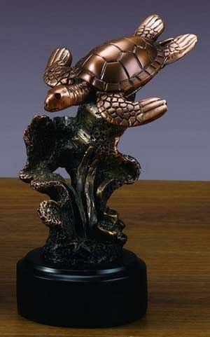 Sea Turtle Figurine - 6.5" Bronze Finish