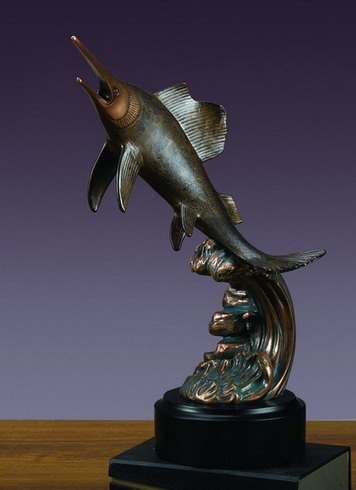 Large Swordfish Statue - Billfish Sculpture 13.5"