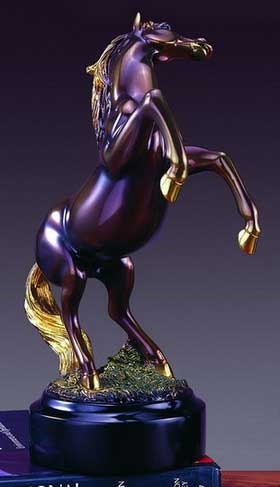 10.5" Unique Horse Statue - Bronzed Sculpture