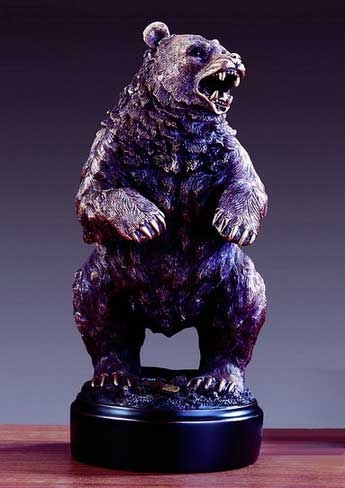 Big Bad Menacing Bear Statue - Bronzed Bear Sculpture