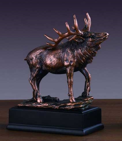 7.5" Bull Elk Statue - Bronzed Sculpture