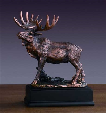 8" Moose Statue - Bronzed Moose Figurine