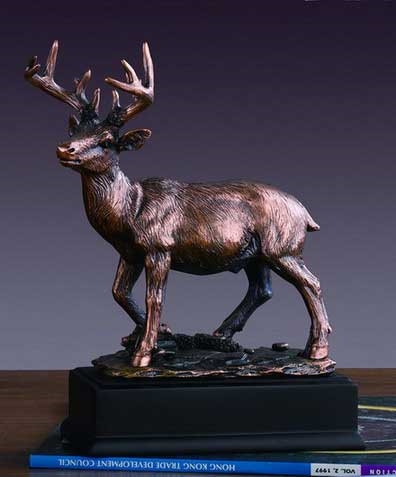 White Tail Deer Statue - Bronzed Sculpture