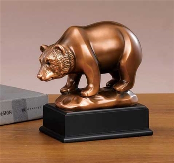 Little Stock Market Bear Statue - Bronzed Sculpture