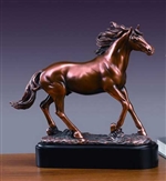 14" Stallion Horse Statue - Bronzed Sculpture