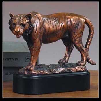 8.5" Bronzed Tiger Statue - Sculpture