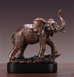 12" Proud Elephant Statue - Bronzed Sculpture
