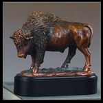 7" Proud Buffalo Statue - Bronzed Sculpture