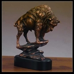 10.5" Buffalo Statue - Bronzed Sculpture