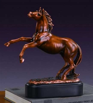10" Rearing Horse Statue - Bronze Finish Sculpture