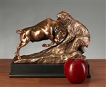 Classic Dueling Bull & Bear Statue - Bronzed Sculpture