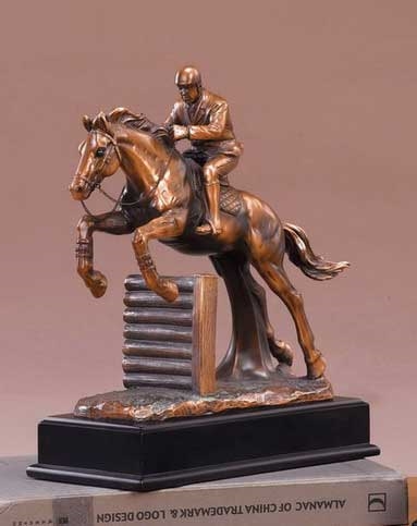 11.5" Equestrian Horse Statue - Horse Rider Sculpture