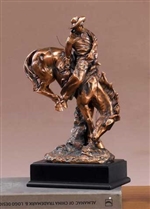 12" Rodeo Cowboy Statue - Bronzed Sculpture