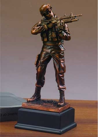 U.S. Army Statue - Bronzed Army Soldier Figurine