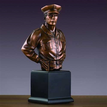 Police Officer Statue - Bronzed Police Officer Figurine