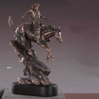 17" Western Cowboy Statue - Bronzed Sculpture