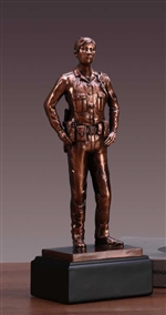 Police Woman Statue - Bronzed Police Woman Figurine