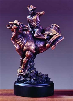 Bucking Bull Rodeo Statue - Bronzed Sculpture