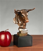 Stock Market Bull Head Statue- Bronzed Bust