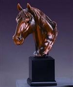 14" Elegant Horse Head Statue - Bronzed Sculpture