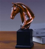 9" Braided Horse Head Statue - Bronzed Sculpture