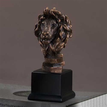 10" Bronze Finished Lion Head Statue - Sculpture