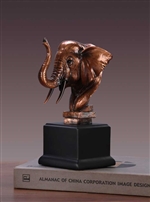 Elephant Head Statue - Bronzed Elephant Bust