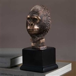 9" Bronze Finished Gorilla Statue - Figurine