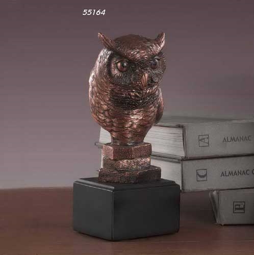 8" Owl Statue - Bronzed Sculpture