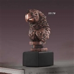 8" Bronzed Parrot Statue - Parrot Figurine