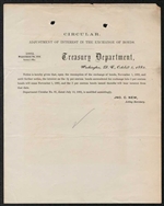 1882 U.S. Treasury Circular - Adjustment of Interest in Bonds