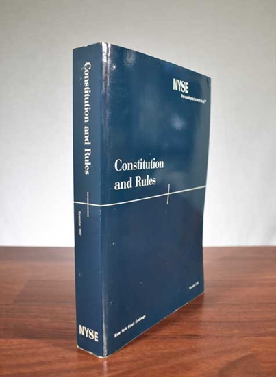 New York Stock Exchange Constitution & Rules 1997