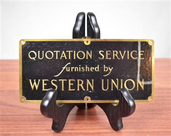 Rare Western Union Stock Ticker Service Sign