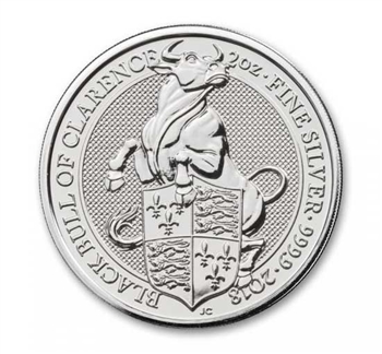 The Queen's Beast Bull Silver Coin - 2oz .9999 Silver
