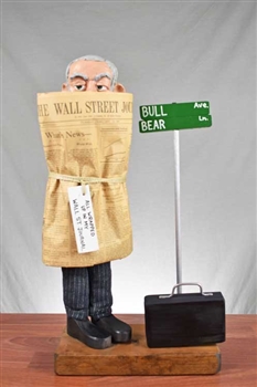 Wrapped Up In My Wall Street Journal Stock Broker Statue