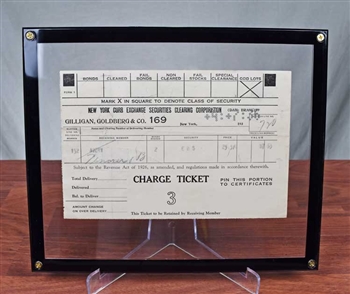 1936 New York Curb Exchange Charge Ticket - Fenner & Beane