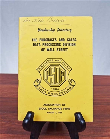 1968 Association of Stock Exchange Firms Member Directory