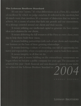 2004 Lehman Brothers Annual Report