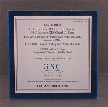 GSC Partners - Lehman Brothers Lucite
