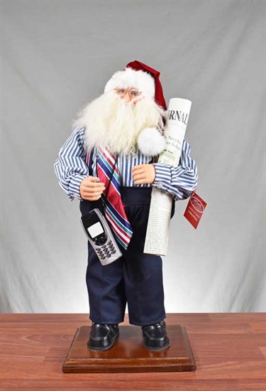 Vintage Wall Street Santa Figurine