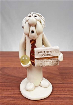 Stockbroker Figurine w Wall Street Journal