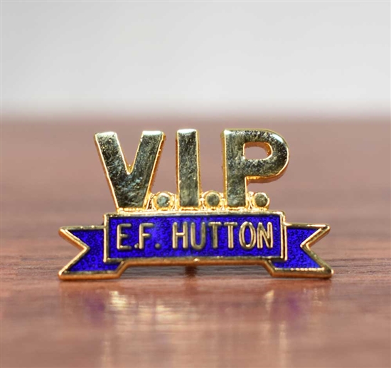 Vintage EF Hutton VIP Lapel Pin