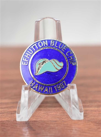 Vintage EF Hutton Blue Chip Lapel Pin - Hawaii 1987