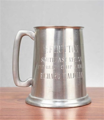 EF Hutton Blue Chip Award English Pewter Tankard - 1979