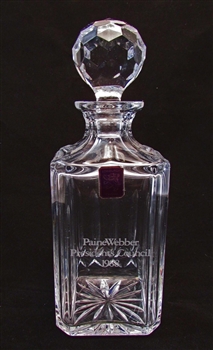 PaineWebber President's Council Crystal Decanter