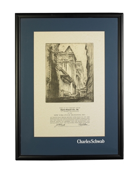 Framed Charles Schwab NYSE Listing