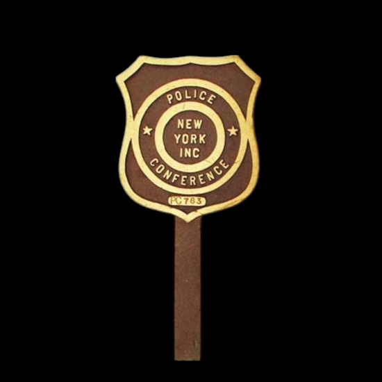 Brass New York Police Badge Sign